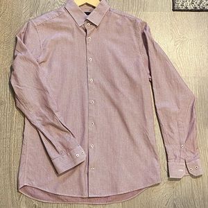 Strellson Men’s Dress Shirt - Neck 16.5 -Red/White